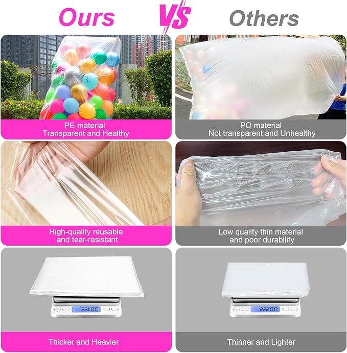 2 Pcs 98.4 x 59 Inches Clear Large Balloon Bags - Image 2