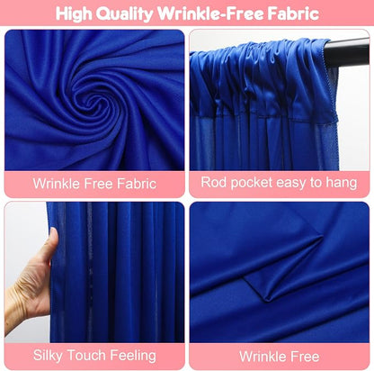 Asee'm Royal Blue Backdrop Curtains Drapes - Image 3