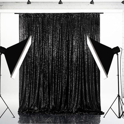 Eternal Beauty Black 3mm Sequin Backdrop 8x8 Ft - Image 3