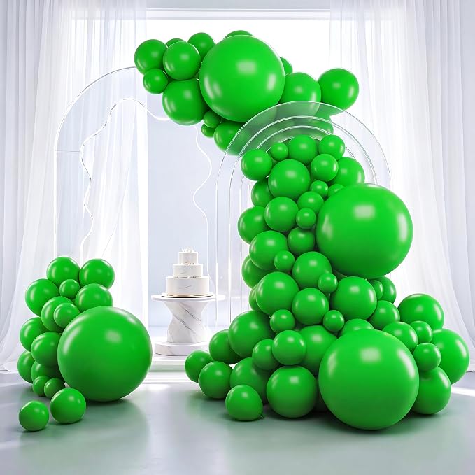 RUBFAC Green Balloons Different Sizes 18 12 10 5 Inch Balloon Arch 129pcs | by RUBFAC