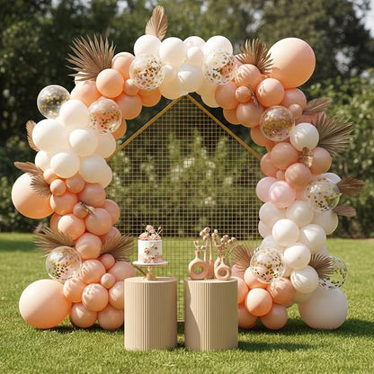 RUBFAC Peach Balloon Arch Kit Different Sizes Pastel Orange Balloons 129pcs | - Image 8