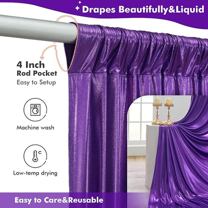 10ftx10ft Shimmer Purple Sequin Backdrop Curtain - Image 3