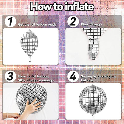 6pcs 22 Inch Colorful Disco Ball Balloons - Image 8
