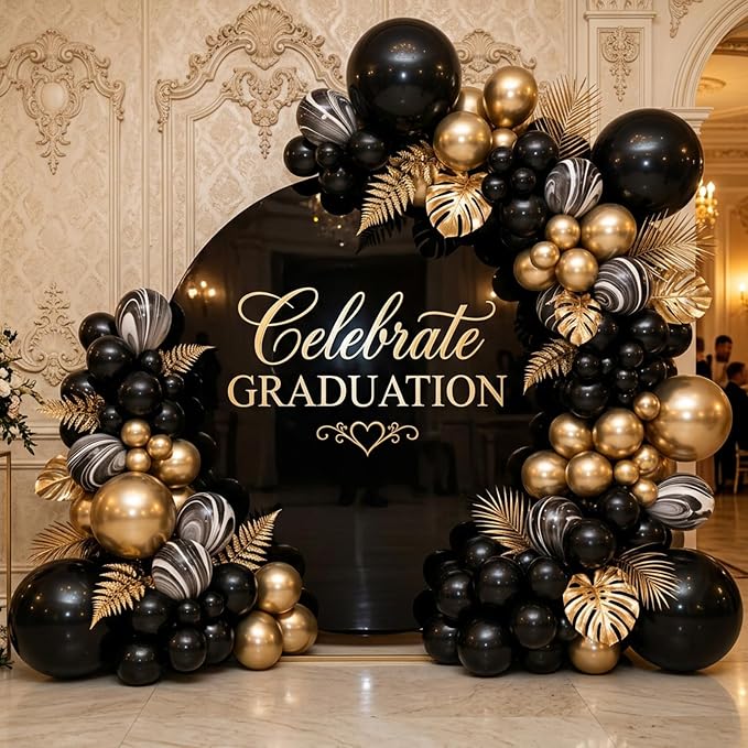 RUBFAC Gold Balloons Different Sizes Chrome Gold Balloon Arch Kit 129pcs | - Image 4