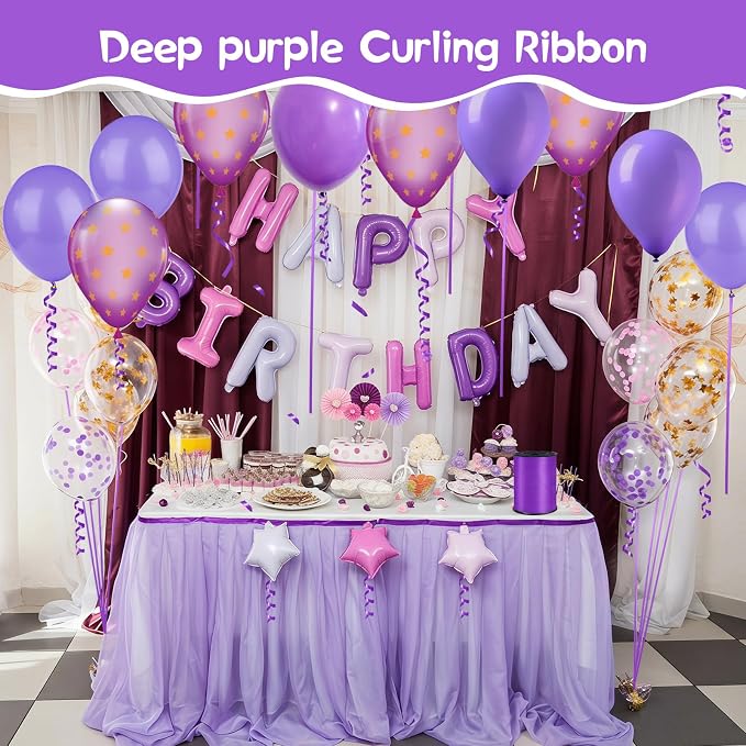 500 Yards Curling Ribbon，Purple Balloon String Ribbon，for Gift Wrapping，Party - Image 6