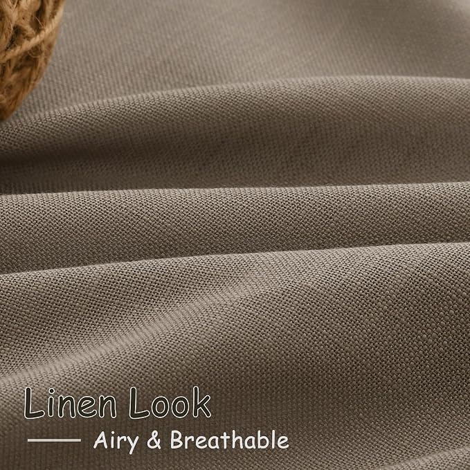 Dark Taupe Linen Curtains 84 Inches Long - Image 5