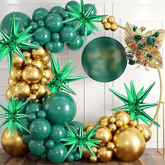 8 Pcs Green Star Balloons, 27/22 inch One-Piece Explosion Foil Balloons - Image 7