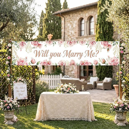 Will You Marry Me Banner Wedding Decor Banner Marriage Proposal Decorations | - Image 3