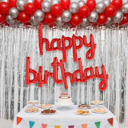 Happy Birthday Balloons Banner Foil Letters Balloons Connected, Personalized - Image 2