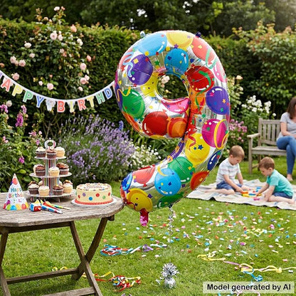 40 Inch Number 9 Balloon Colorful Foil Balloons - Image 5