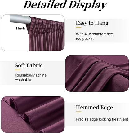 12ft x 10ft Burgundy Backdrop Curtains - Image 4