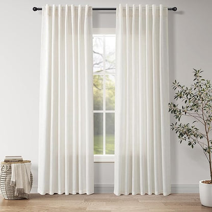 Natural Linen Curtains 80 Inch Length by Nanspring