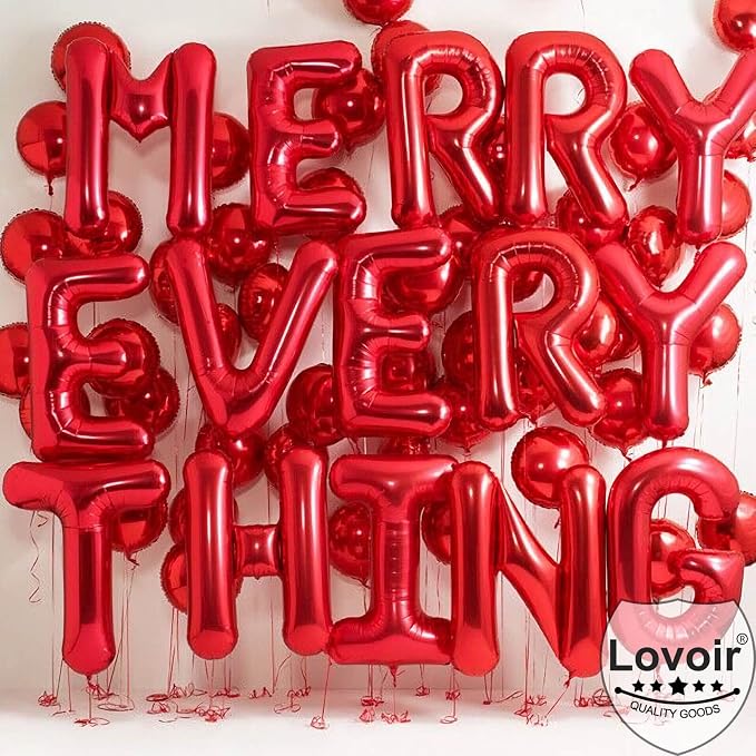 Lovoir 40 Inch Large Red Letter F Balloons Big Size Jumbo Mylar Foil Helium - Image 3