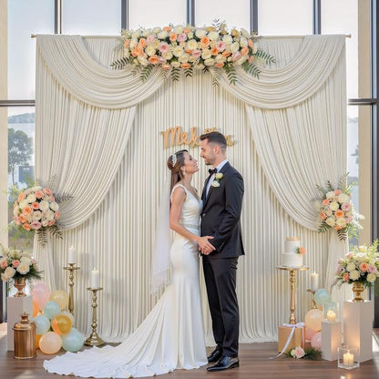 40ftx10ft Wrinkle Free Beige Backdrop Curtains - Image 7