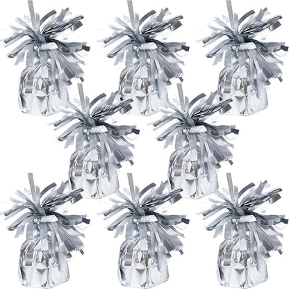 8 Pcs Silver Metallic Balloon Weights Holder Anchors Balloon Holder Weights by ZCYSRLQIN