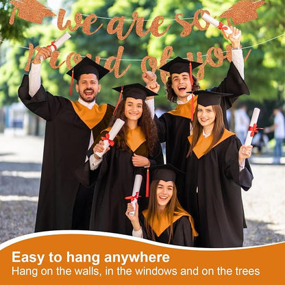 2026 Graduation Decorations Pre-Strung Blingbling We Are So Proud of You Banner - Image 3