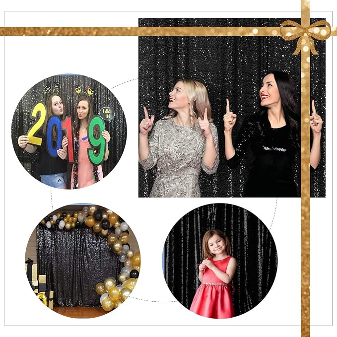 Black Sequin Backdrop Curtains - Image 7