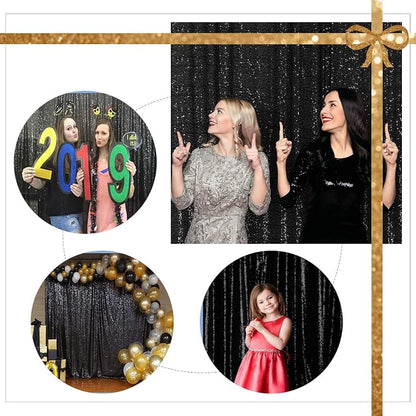 Juya Delight Black Sequin Backdrop, 20FTx10FT NO See-Through Photobooth - Image 7