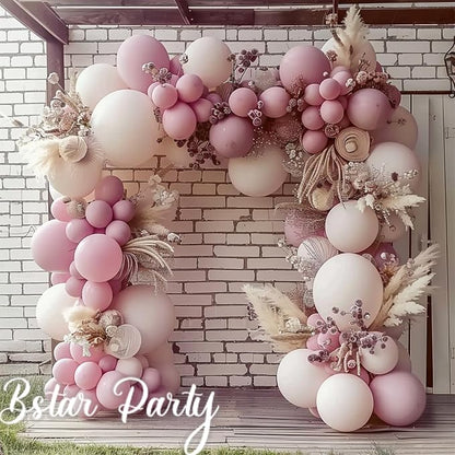 Double Stuffed Dusty Pink Balloon Garland Arch Kit | 18/12/10/5inch Different - Image 6