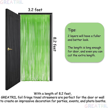 Lime Green Streamers Party Backdrop - Image 3
