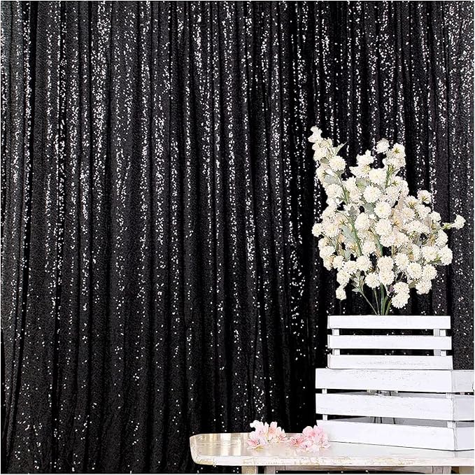 ShinyBeauty PHOTOBOOTH Background Best Choice-4FTx7FT-Black-Sequin backdrops by ShinyBeauty