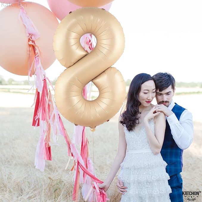 KatchOn Caramel Number 8 Balloon 40 Inch | Number 8 Balloons - Image 5