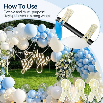 EMART 20 Pack Balloon Arch Clips Plastic Beige Large Towel Clips 3.5 Inch Heavy - Image 3