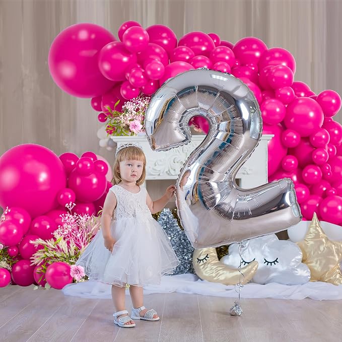 114pcs Hot Pink Balloon Garland Arch kit, 18 12 10 5 inch Latex Balloons | - Image 4