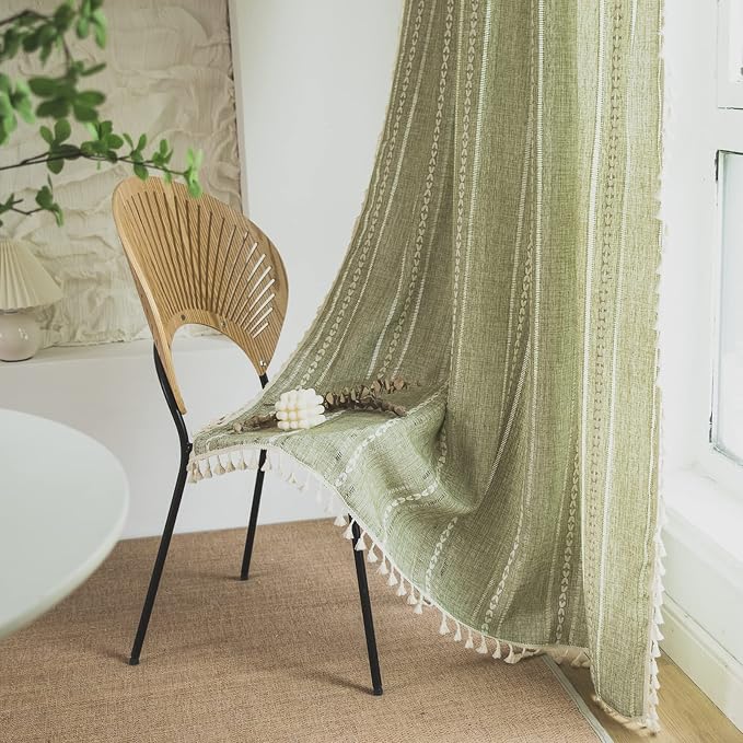 Sutuo Home Boho Curtains for Living Room Farmhouse, Semi-Blackout French by SutuoHome