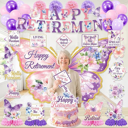 Retirement Party Decorations for Women, Butterfly Retirement Decorations | - Image 6