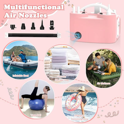 AXHJ Electric Balloon Pump, Portable Electric Air Balloon Pump Dual Nozzle Air - Image 6