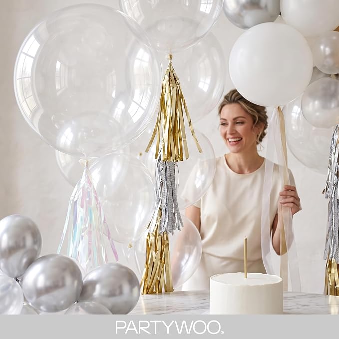 PartyWoo Clear Balloons 155pcs Different Sizes of 18 12 10 5 Inch Transparent - Image 9