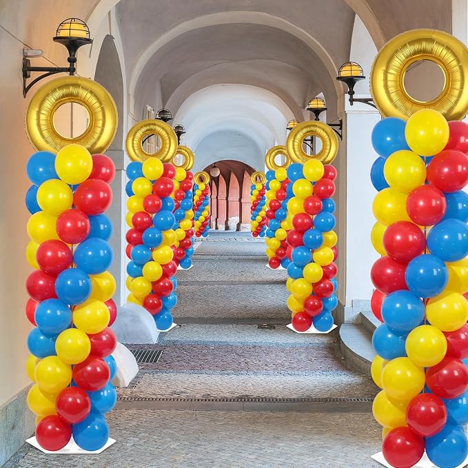 2 Sets Red Blue Yellow Balloon Column Stand Kit - Image 5