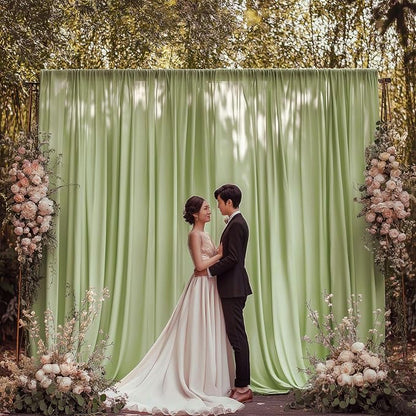 ESGOTBME 30x10ft Wrinkle Free Sage Green Backdrop Curtain - Image 8