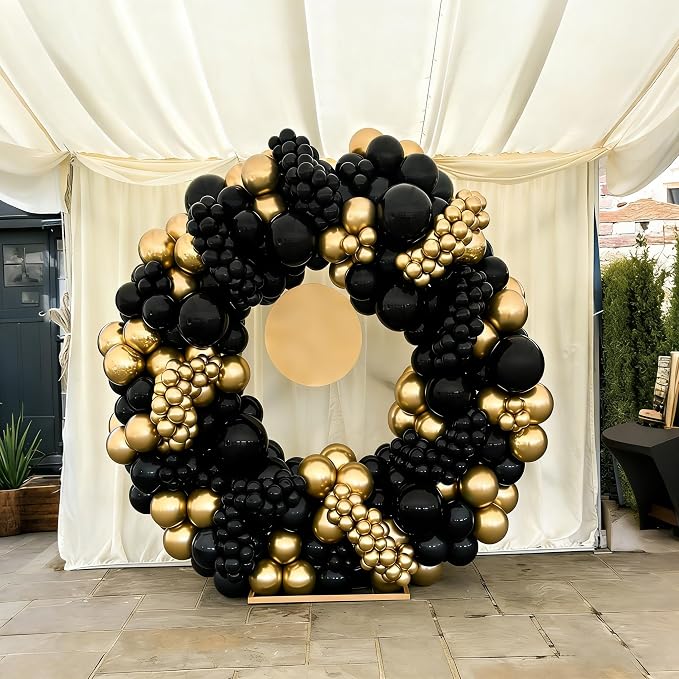 Lukiituke Black and Gold Balloon Arch Kit, Graduation, New Years Decorations - Image 9