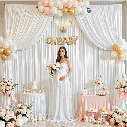 30x10ft White Glitter Backdrop Curtain - Image 6