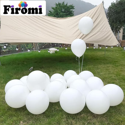 Firomi Matte White Balloons 12-inch 100 Pack Big Thicken | Helium, Round after - Image 3