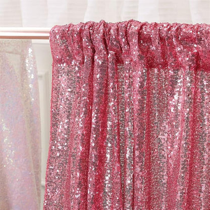 Eternal Beauty Fuchsia Pink 3mm Sequin Backdrop 8x8 Ft - Image 9