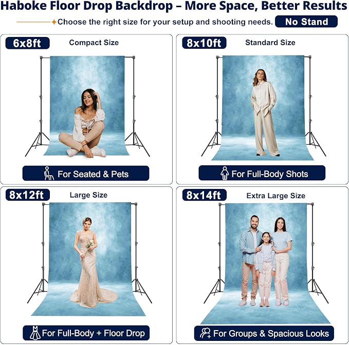Abstract Photography Backdrop for Photoshoot 8x10ft, Light Blue, No Stand | - Image 3