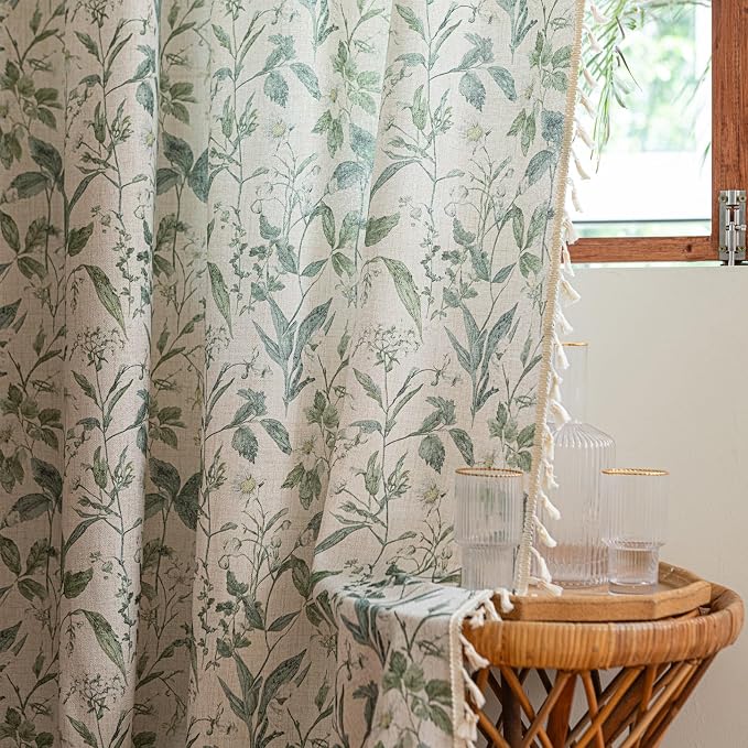 ENJOYBRIDAL Floral Curtains 84 Inches Semi Sheer Boho Drapes - Image 7