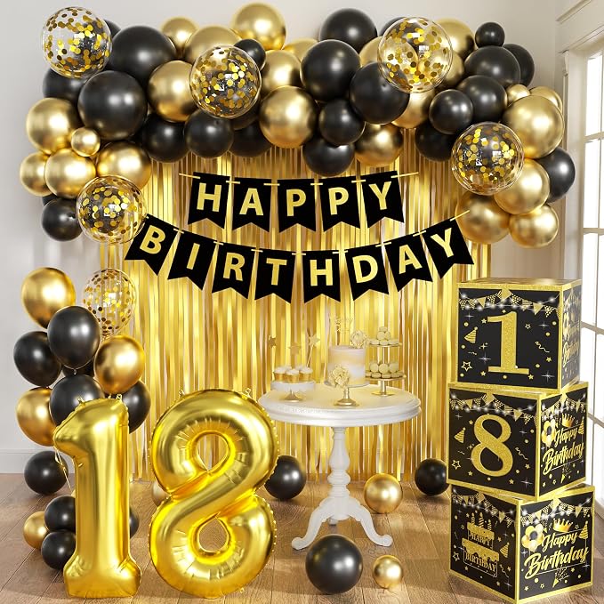 Gold 18th birthday decorations for boys Men by jenmir