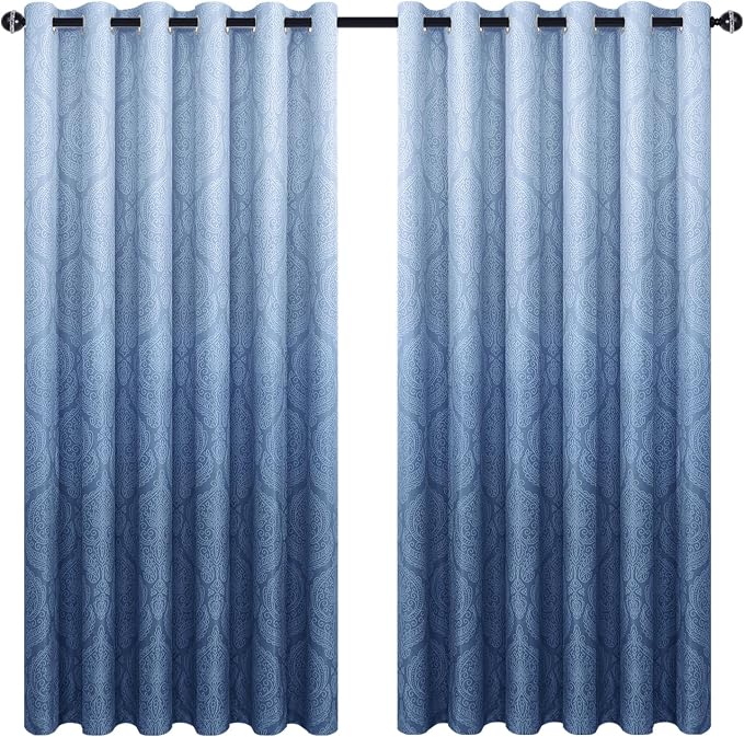 DWCN Navy Blackout Damask Curtains - Image 8