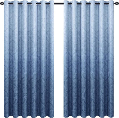DWCN Blackout Ombre Damask Curtains - Image 8