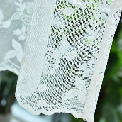 FINECITY Ivory Floral Lace Valance Curtain - Image 7