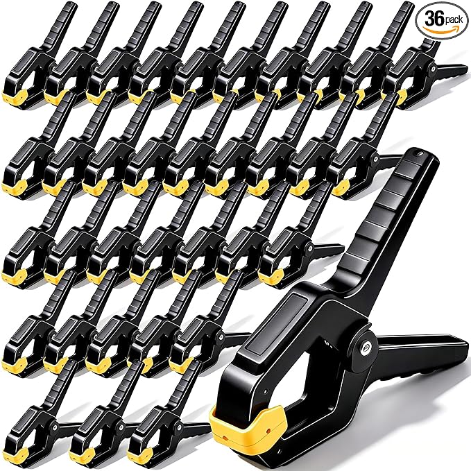 18 Pack Spring Clamps for Woodworking & Balloon Decor, 3.5inch Plastic Clips by Unknown