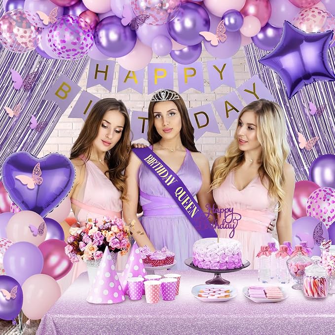 Amandir Purple Birthday Decorations - Image 6