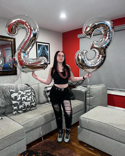 Silver Number 3 Balloon 40 Inch, 3rd Birthday Party Decorations Men Women | - Image 3