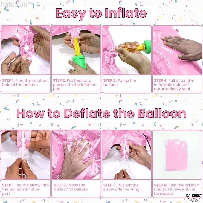KatchOn, 4th Birthday Decorations Girl | Light Pink 4 Balloon Number, 4th - Image 5