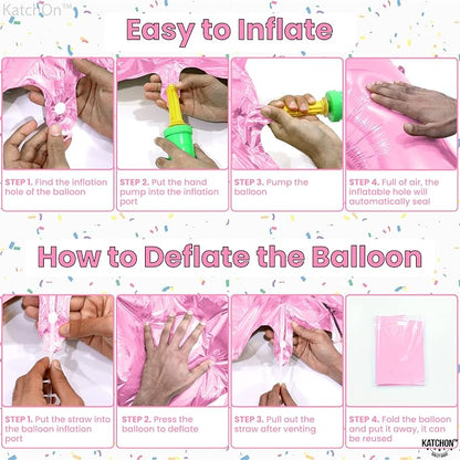 KatchOn, 4th Birthday Decorations Girl | Light Pink 4 Balloon Number, 4th - Image 5