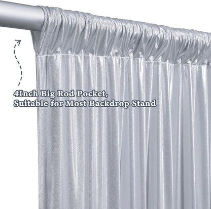 Outpain Thick 40 ft x 10 ft Silver Sequin Backdrop Curtain - Image 8